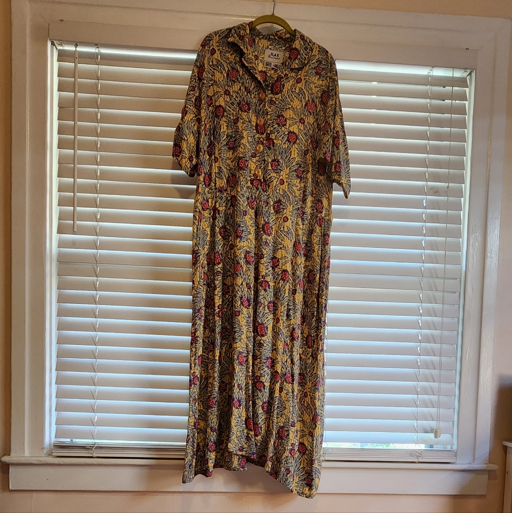 Flax Jeanne Englehart Rayon Floral Dress 1G
